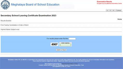 Meghalaya Examination Results.